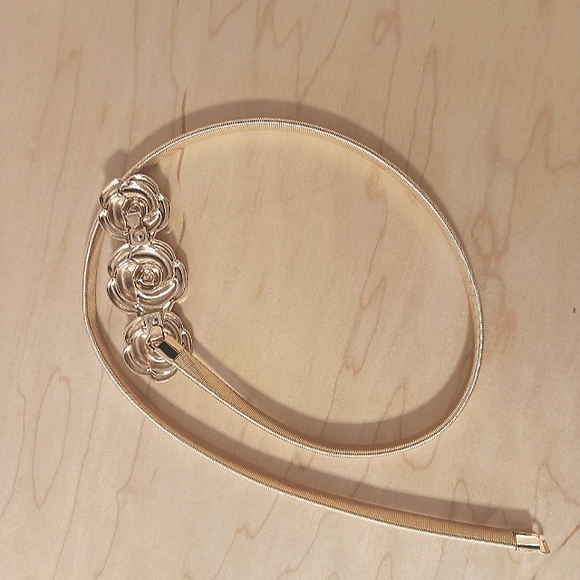 Elegant Golden Women's Belt, 28" long - Picture 10 of 11